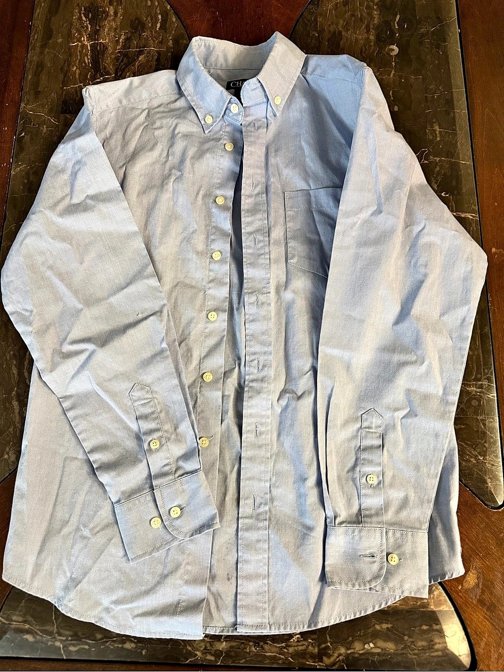 Chaps Button Down Shirt in Blue Size 14